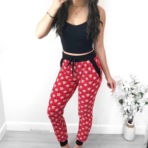 Red and black reindeer Christmas pajama pants